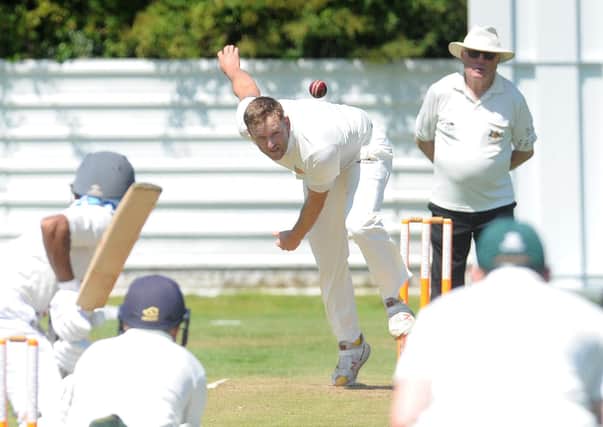 Fine haul: 
Jonathan Rudge of Carlton who took six wickets, including the first four batters, as Carlton beat league league leaders Ossett. Picture: Steve Riding