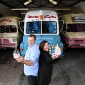 Pictured, Mr Whippy aka Ian Smith pictured with his wife Tracy. Photo credit: Simon Hulme/JPIMedia