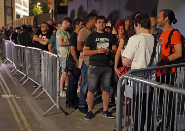 People queue up for the Egg nightclub in London, after the final legal coronavirus restrictions were lifted in England.