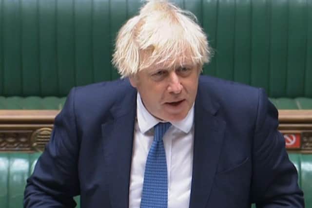 Boris Johnson speaks during Prime Minister's Questions on July 14, 2021.