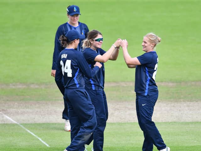 Paid to play: Barnsley-born England bowler Katherine Brunt will play for Hundred team Trent Rockets. Picture: Will Palmer/SWpix.com