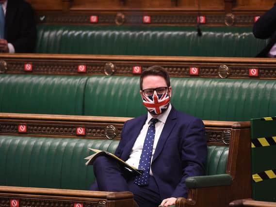 Handout photo issued by UK Parliament of Jacob Young during Prime Minister's Questions in the House of Commons, London (UK Parliament/Jessica Taylor)