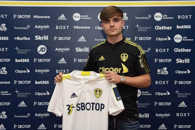 SIGNING: Lewis Bate with Leeds United's new shirt for next season