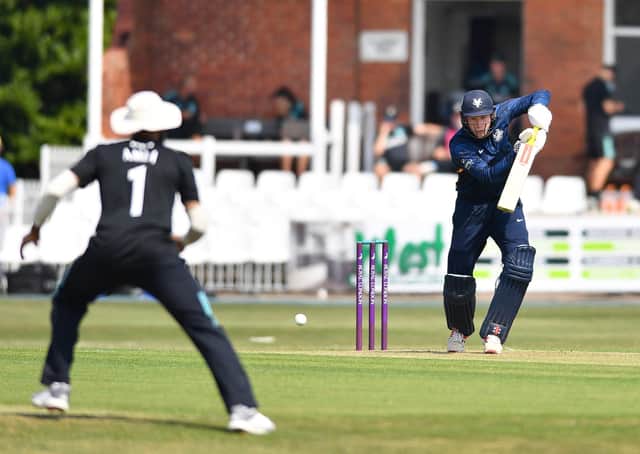 STRONG DISPLAY: Matthew Revis top scored with 43 in Yorkshire's five-wicket defeat to Surrey in the Royal London Cup at Scarborough. Picture: Will Palmer/SWpix.com