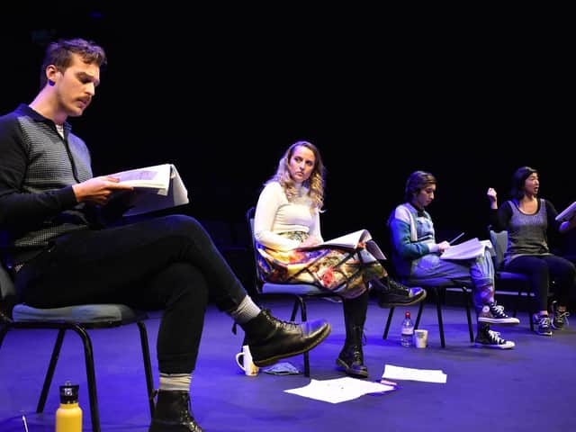Actors performing a rehearsed play reading at the Stephen Joseph Theatre.