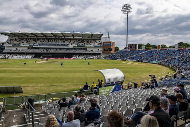 A match takes place at the Emerald Headingley Stadium in June this year.  Since Kate Mason, 78, started walking cricket in Barnsley 14 months ago she said her mental health has improved “drastically” and she will shortly be heading to the Emerald Headingley Stadium to play in a match. Photo credit: Tony Johnson/ JPIMedia