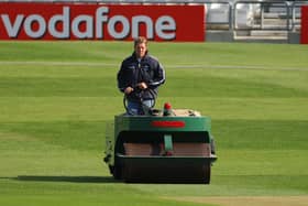 WORKING HARD: Yorkshires head groundsman, Andy Fogarty. Picture by Will Johnston/SWpix.com