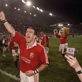 28 Jun 1997:  John Bentley of the British Lions celebrates victory in the second test match against South Africa at Kings Park in Durban, South Africa. The British Lions won 15-18 and secured the series win. Picture: Alex Livesey /Allsport