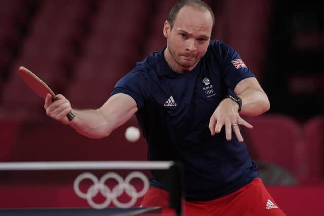 Middlebrough's Paul Drinkhall came through his first round match in the men's table tennis against Iran's Nima Alamian. Picture: AP/Kin Cheung