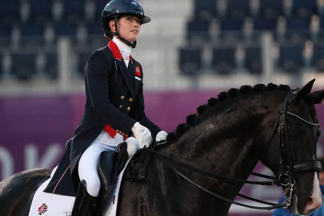 IN CONTENTION: Charlotte Fry and Everdale during the  Preliminary Competition at the Baji Koen Equestrian Park. Picture: DPA/PA