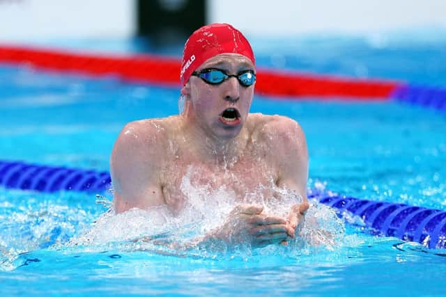 SO CLOSE: Pontefract's Max Litchfield on his way to fionishing fourth in the Men's 400m Individual Medley final at the Tokyo Aquatics Centre. Picture: Adam Davy/PA