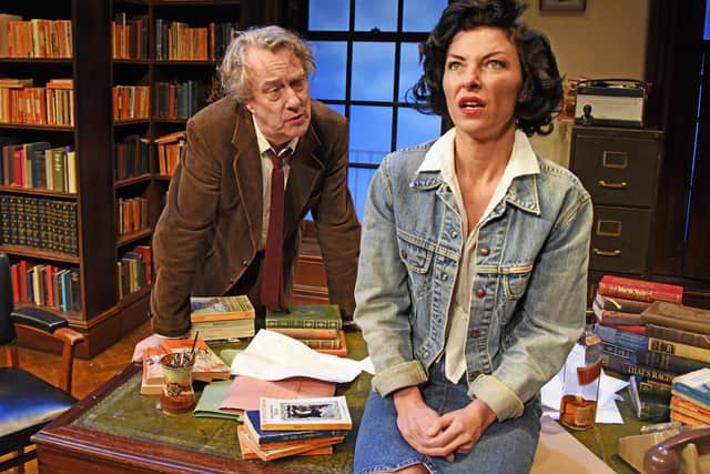 Tompkinson on stage with co-star Jessica Johnson in the two-hander. (Picture: Robert Day).
