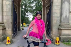 Alex Ingham, 47, was aiming to ride 190km on Saturday to raise money for British cancer charities but he crashed just outside Otley