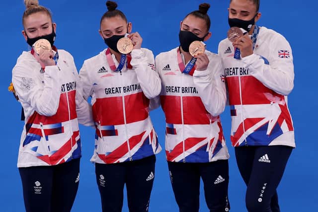HISTORY MAKERS: Team GB won a medal in the women's team gymnastics event for the first time since 1928. Picture: Getty Images.