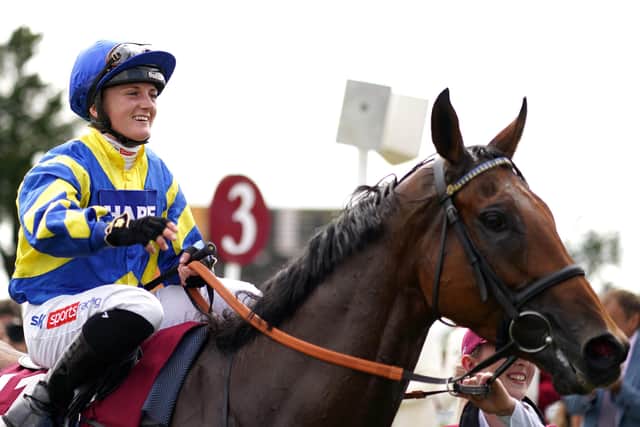 Super ride: Hollie Doyle aboard Trueshan following victory in the Al Shaqab Goodwood Cup Stakes. Picture: John Walton/PA Wire.