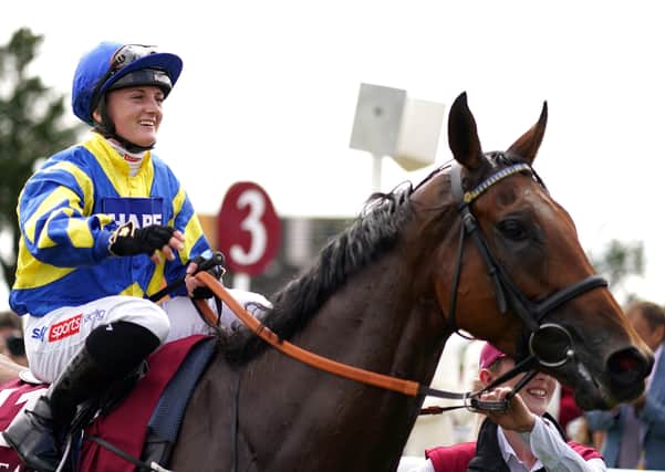 Super ride: Hollie Doyle aboard Trueshan following victory in the Al Shaqab Goodwood Cup Stakes. Picture: John Walton/PA Wire.
