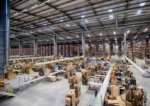 Workers in the warehouse at Amazon in Doncaster. Picture: Charlotte Graham