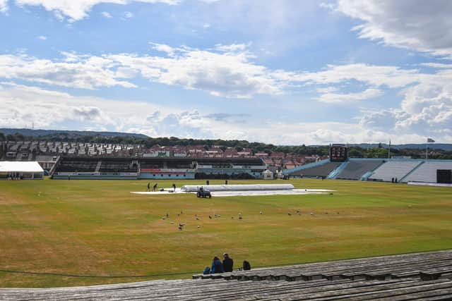 Play was abandoned at North Marine Road, Scarborough, on Wednesday (Picture: Will Palmer/SWPix.com)