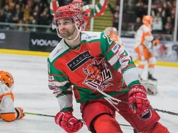 Evan Mosey had a successful stint with Cardiff Devils ahead of the pandemic. Picture courtesy of EIHL.