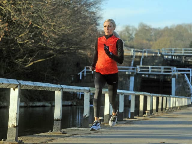 Olympic Games debutante Alexandra Bell, pictured pounding the Leeds-Liverpool Canal towpath. Picture: Tony Johnson/JPIMedia.