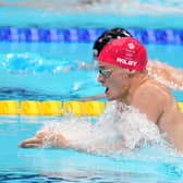 Missing out: City of York’s James Wilby on his way to sixth place in the men’s 200m breaststroke final at Tokyo Aquatics Centre. Picture: PA