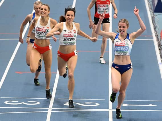 Keely racing on ahead at a 800m event. (Pic credit: Sergei Gapon / AFP via Getty Images)