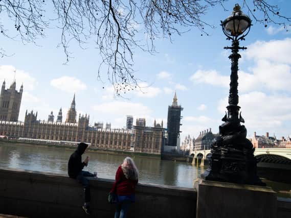 The Houses of Parliament and Westminster Bridge pictured March 2021 (PA/Aaron Chown)