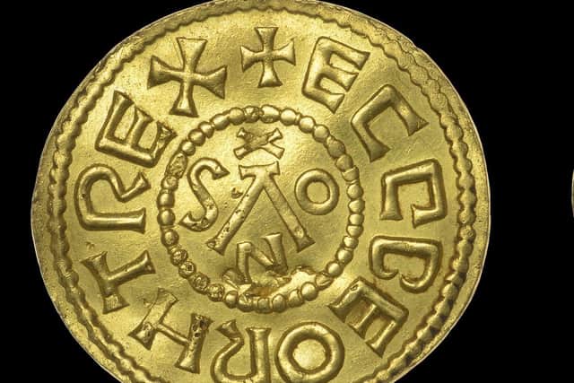 An Anglo-Saxon coin discovered by a metal detectorist which is set to fetch up to £200,000 at auction