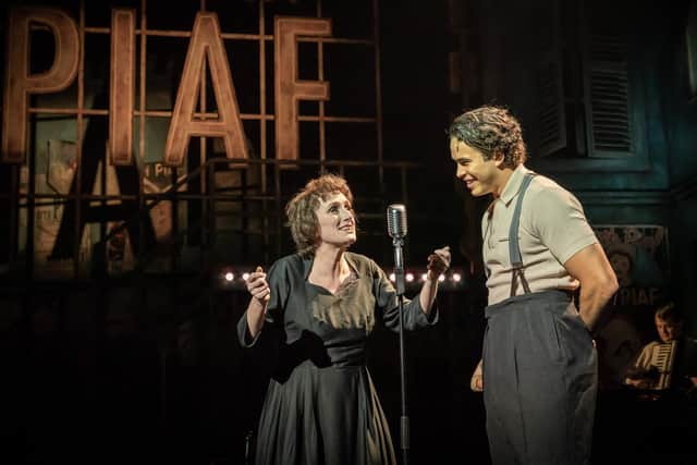 Jenna Russell, as Edith Piaf, and Louis Gaunt, as Theo, in Piaf. (Picture: Marc Brenner).
