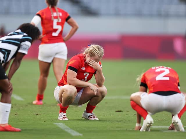 DEFEAT: In the women's rugby sevens bronze medal match for Castleford's Abi Burton and Team GB. Picture: Getty Images.