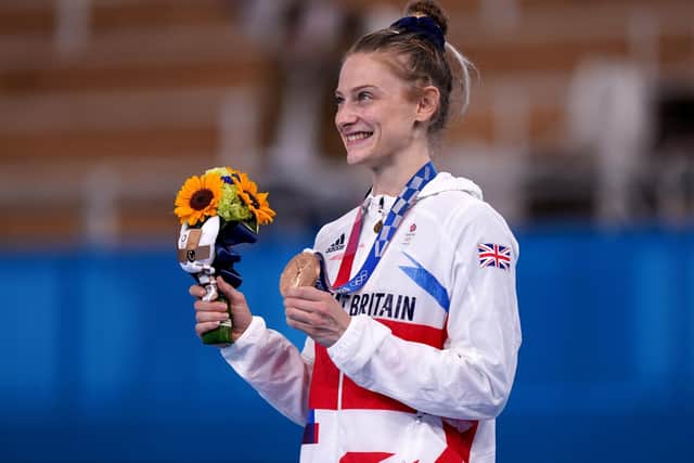 Great Britain's Bryony Page poses with her bronze medal - how inspirational will that be (Picture: PA)