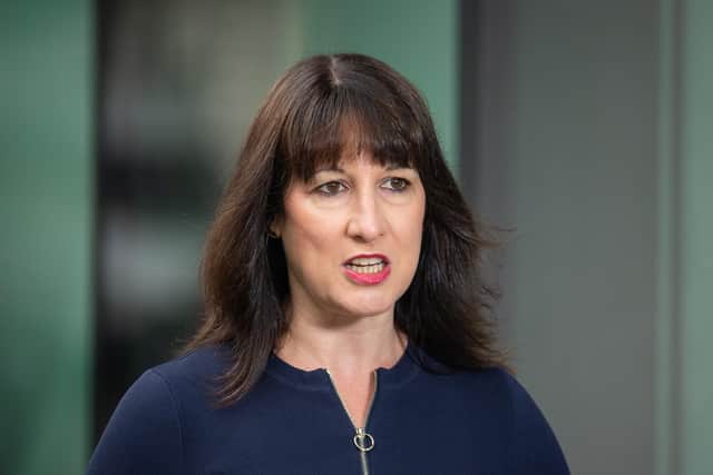 Shadow Chancellor Rachel Reeves speaks to the media as she arrives at BBC Broadcasting House, July 2021 (PA/Dominic Lipinski)