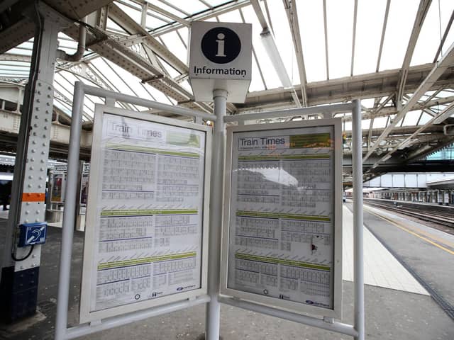 File photo dated 26/02/15 of train timetables at Sheffield station (PA/Lynne Cameron)