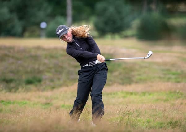 In the hunt: Mia Eales-Smith of Lindrick GC, is the last Yorkshire woman player remaining in the English Amateur Championship.  Picture Bruce Rollinson