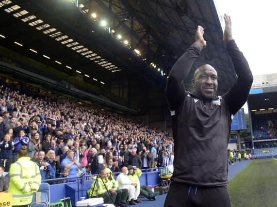 RECEPTION: Darren Moore was greeted warmly before his first Hillsborough game in front of fans as Sheffield Wednesday manager