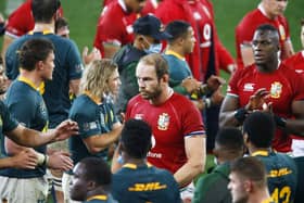 British & Irish Lions' captain, Alun Wyn Jones, pictured after Saturday's heavy defeat in Cape Town. Picture: Steve Haag/PA
