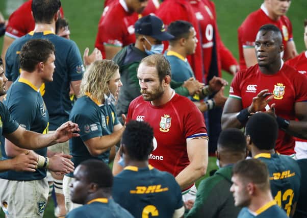 British & Irish Lions' captain, Alun Wyn Jones, pictured after Saturday's heavy defeat in Cape Town. Picture: Steve Haag/PA