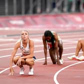 Great Britain's Alexandra Bell (left) after the second women's 800 metres semi-final at the Olympic Stadium. Picture: Mike Egerton/PA