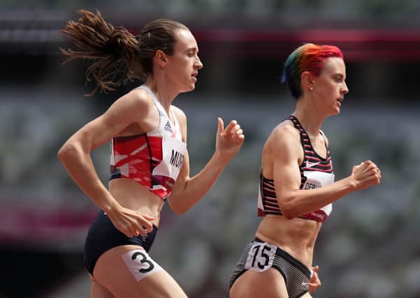 In the heats: Great Britain's Laura Muir during the women's 1500m heats at Olympic Stadium. Picture: Martin Rickett/PA