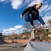 Campaigner Ryan Swain pictured at the skate park near Malton where the battle is ongoing to save a rare half pipe ramp