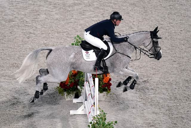 Great Britain's Oliver Townend riding Ballaghmor Class during the Eventing Jumping Team Final at the Tokyo Olympics.