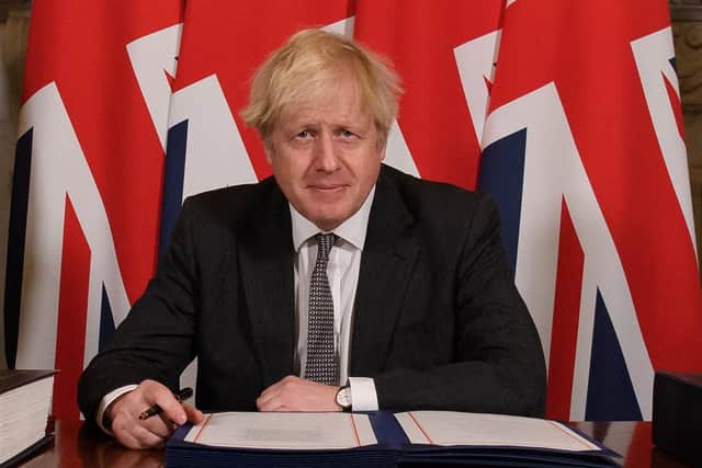 This was Boris Johnson signing the Brexit deal on Decembner 30 last year.