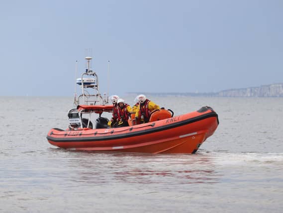 Filey's crew try out the new Atlantic 85 lifeboat. Pic: Phill Andrews