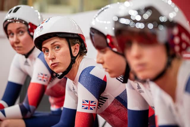 Laura Kenny of Great Britain ahead of the women's team pursuit qualifying. (Picture: Alex Whitehead/SWpix.com)