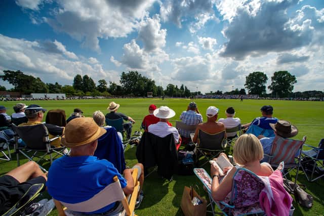 Fun in the sun: Spectators watch Yorkshire defeat Warwickshire in the Royal London Cup at Clifton Park, York.
 Picture Bruce Rollinson