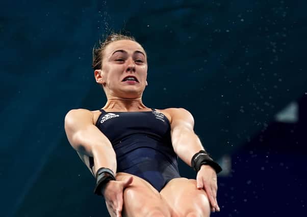 Diving in: Great Britain's Lois Toulson in the women's 10m platform final at Tokyo Aquatics Centre on the thirteenth day of the Tokyo 2020 Olympic Games in Japan. Pictures: Mike Egerton/PA