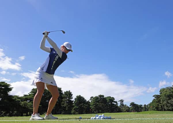 Yorkshire's Jodi Ewart Shadoff of Team Great Britain during a practice at Kasumigaseki Country Club. (Photo by Chris Trotman/Getty Images)