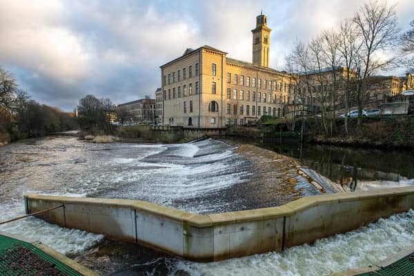 The view of Salts Mill in the UNESCO World Heritage site of Saltaire from Roberts Park across the weir and River Aire. (Picture: Bruce Rollinson)