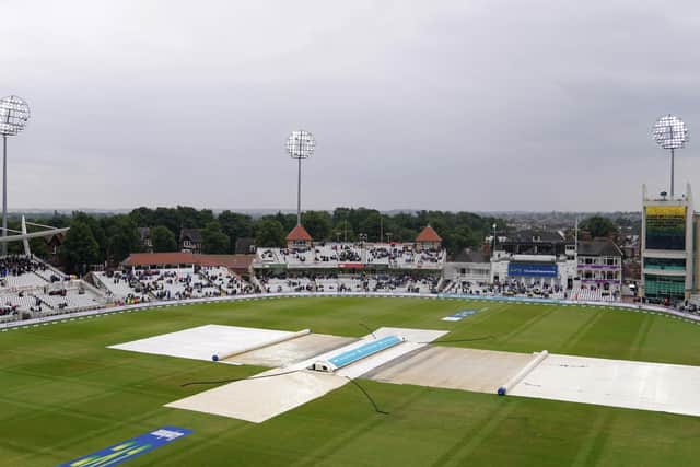 Washout: The rain brought an early end to the second day at Trent Bridge. Picture: Tim Goode/PA Wire.