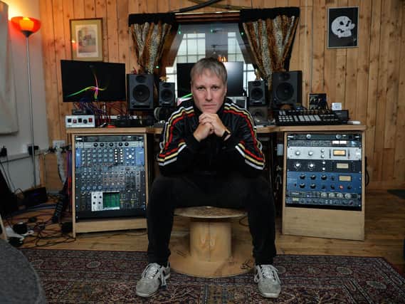 Music producer Ross Orton in his Sheffield studio. (Jonathan Gawthorpe).